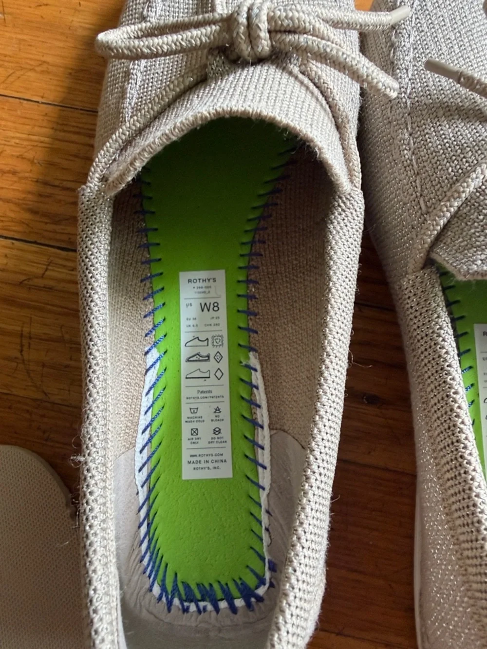 Rothy's The Boat Shoe Knit Loafer Flats in metallic golden silver neutral 8 - Picture 2 of 6